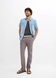 Pantalon chino droit avec taille élastique et ceinture, regular, bonprix