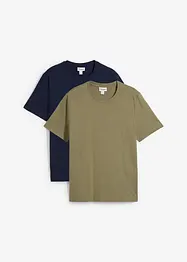 Lot de 2 T-shirts 100% coton, bonprix