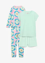 Ens. 4 pces pyjama et pyjashort doux, bonprix
