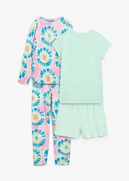 Ens. 4 pces pyjama et pyjashort doux, bonprix