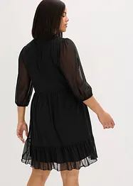 Robe en jersey mesh à col lavallière, bonprix