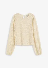 T-shirt court en dentelle extensible, bonprix