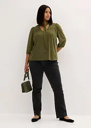 Blouse en mesh à col lavallière, bonprix