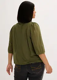 Blouse en mesh à col lavallière, bonprix