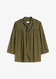 Blouse en mesh à col lavallière, bonprix