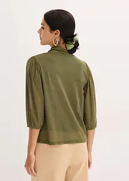 Blouse en mesh à col lavallière, bonprix