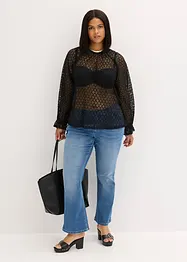 T-shirt en dentelle à volants, bonprix