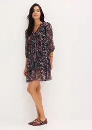 Robe en jersey et mesh à volants, bonprix
