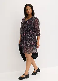 Robe en jersey et mesh à volants, bonprix