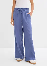 Pantalon taille élastiquée en légère gaze de coton, bonprix