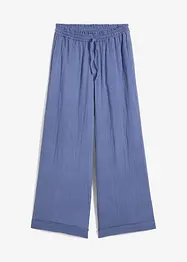 Pantalon taille élastiquée en légère gaze de coton, bonprix