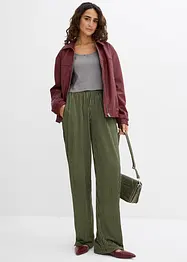 Pantalon en jersey crêpe texturé, bonprix