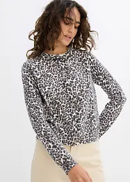 Gilet en fine maille à motif léopard, bonprix