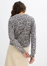 Gilet en fine maille à motif léopard, bonprix