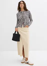 Gilet en fine maille à motif léopard, bonprix
