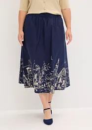 Jupe midi en popeline de coton, bonprix