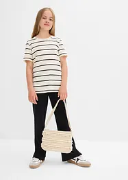 Lot de 2 pantalons évasés en jersey coton extensible, bonprix