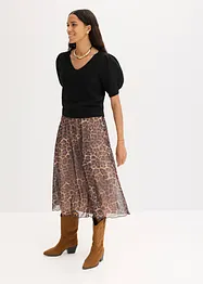Jupe midi en mesh doux, bonprix