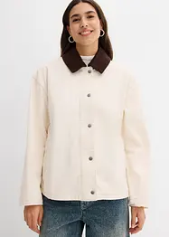 Veste en twill avec col en velours côtelé, bonprix
