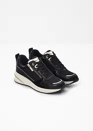 Sneakers Tamaris stylée en matière brillante et détails aspect serpent et verni, Tamaris