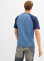 T-shirt délavé col tunisien 100% coton, bonprix