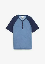 T-shirt délavé col tunisien 100% coton, bonprix