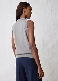 Top en fine maille avec soie et col polo, bonprix