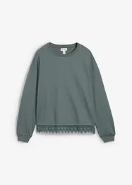 Sweat à empiècement en dentelle, bonprix