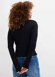 T-shirt court en coton côtelé, bonprix