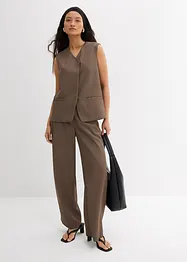 Gilet sans manches long à texture twill, bonprix
