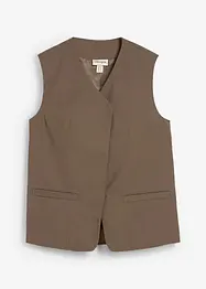 Gilet sans manches long à texture twill, bonprix