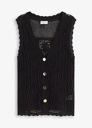 Gilet sans manches en maille ajourée, bonprix