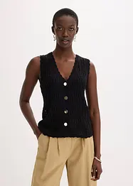 Gilet sans manches en maille ajourée, bonprix