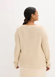 Gilet en maille chinée avec boutons dorés, bonprix