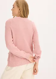 Gilet en maille chinée avec boutons dorés, bonprix