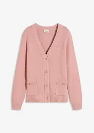 Gilet en maille chinée avec boutons dorés, bonprix