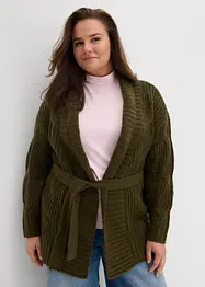 Gilet en grosse maille à motif torsadé, bonprix