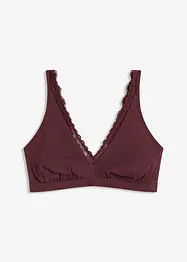 Brassière côtelée avec coton et dentelle, bonprix