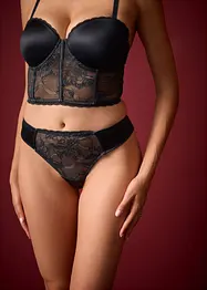 String en polyamide brillant et dentelle à franges, bonprix