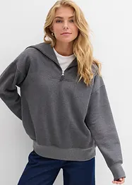 Sweat col camionneur en coton mélangé, bonprix