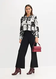 Chemisier en satin avec passepoils contrastants, bonprix