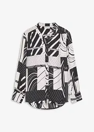 Chemisier en satin avec passepoils contrastants, bonprix