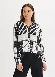 Chemisier en satin avec passepoils contrastants, bonprix