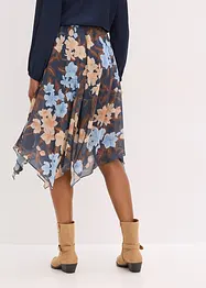 Jupe midi asymétrique en voile imprimé, bonprix