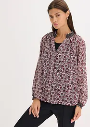 Chemisier en voile imprimé avec broderies, bonprix