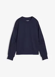 Sweat-shirt en coton à large col côtelé, bonprix