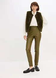 Pantalon bi-matière jersey milano et enduit devant, bonprix