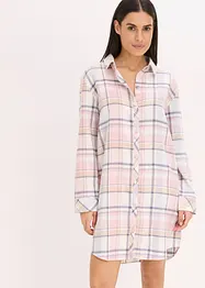 Chemise de nuit tissée en flanelle, entièrement boutonnée, bonprix
