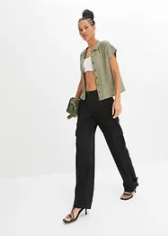 Pantalon cargo avec lin, bonprix