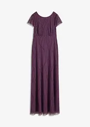 Robe longue en tulle avec perles brodées, bonprix